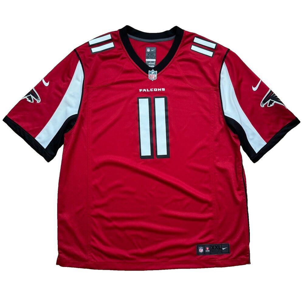 EUC Nike Atlanta Falcons OnField Julio Jones 11 Jersey Mens XXL Red NFL Football